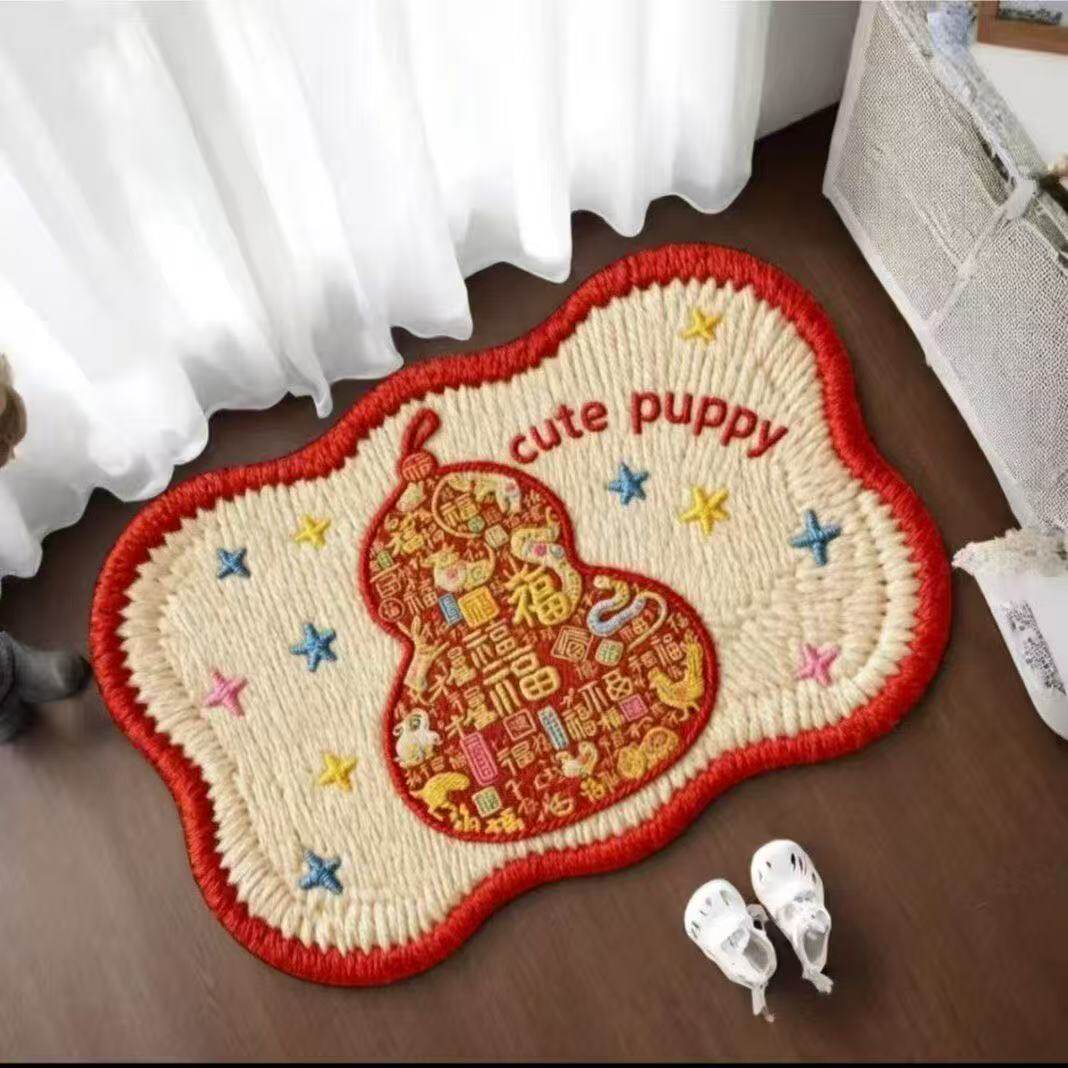 编织风南瓜硅藻泥水垫百福葫芦卫生间防滑垫入户门浴室卧室地垫