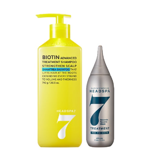 韩国直邮 HeadSpa7生物素脱发缓解头皮营养洗发露740g+护发素210g