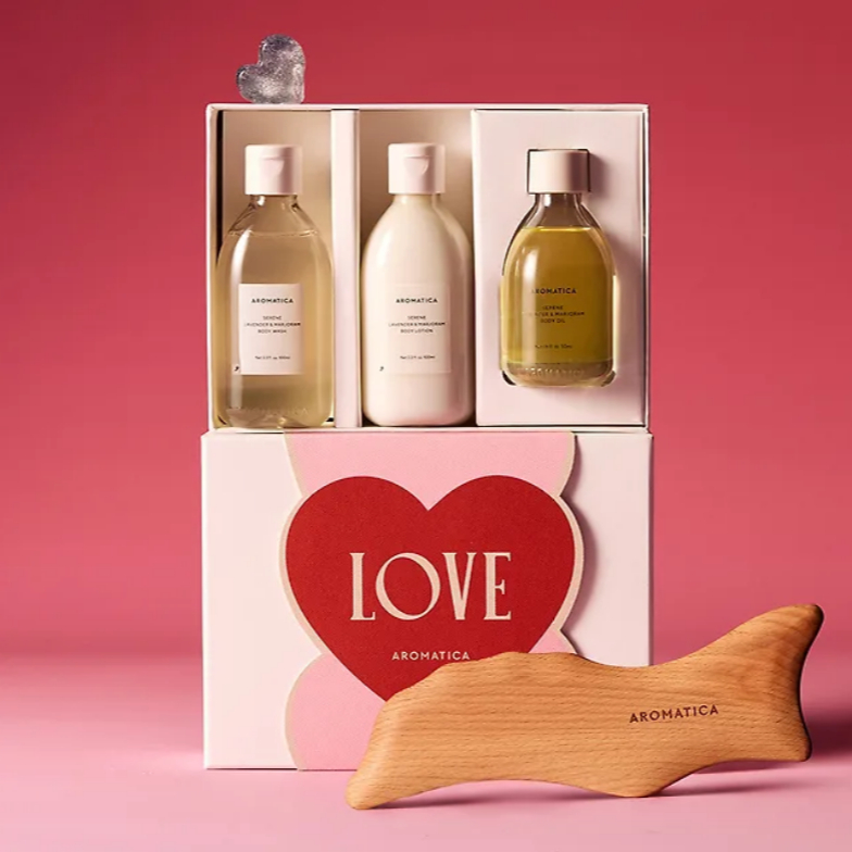 韩国直邮 AROMATICA爱梦露 沐浴露&身体乳身体按摩精油按摩板套装