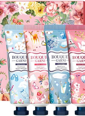韩国直邮 Bouquet Garni 护手霜4件套婴儿爽身粉白麝香洁皂樱花