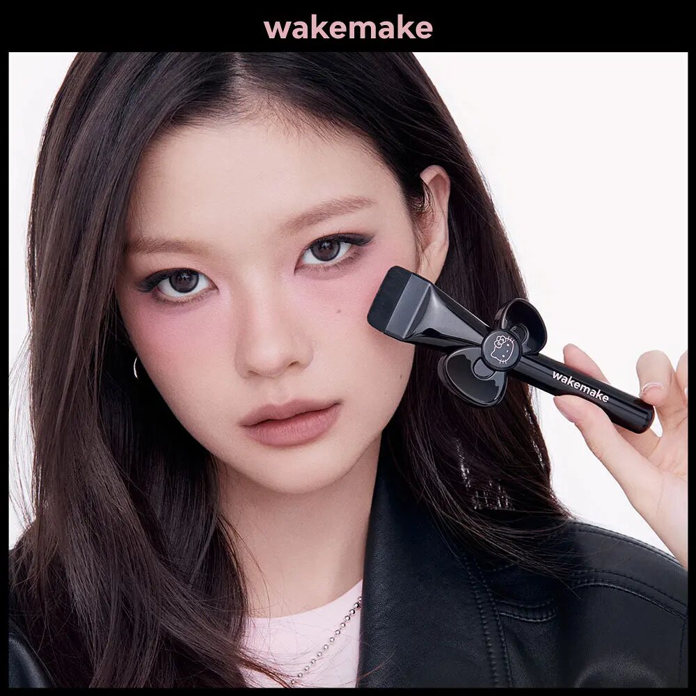 韩国直邮hellokitty联名款WAKEMAKE唯可魅一字型粉底化妆刷服帖图片