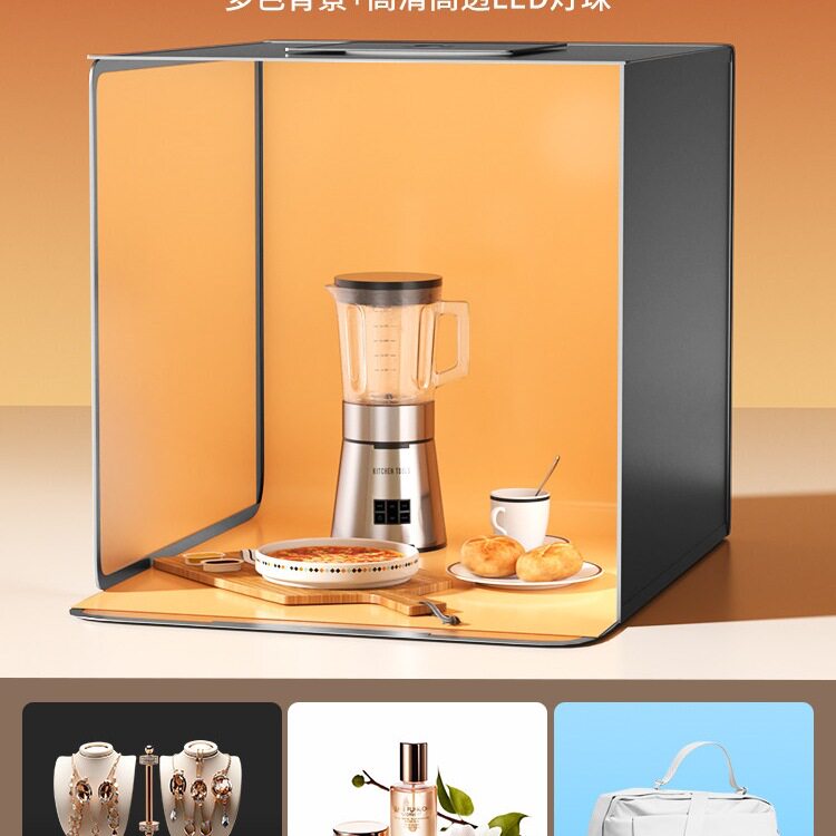 摄影棚小型led产品拍照灯箱静物拍摄台道具专业电商白底无影图背