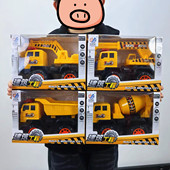 彩盒装 儿童工程玩具车吊车滑行挖掘机搅拌翻斗铲土模男孩女孩礼物