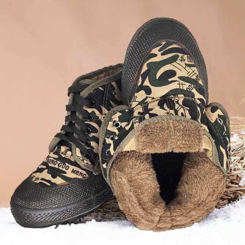 冬季高帮加绒加厚保暖棉胶鞋解放鞋男防滑耐磨爸爸工地劳保鞋棉鞋