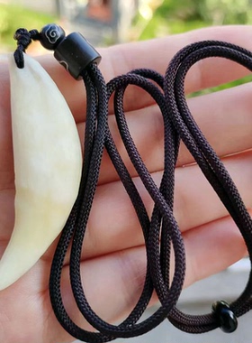 真牙项链男黑狗牙齿吊坠手链宝宝饰品真黑狗狗牙藏獒儿童项链挂件