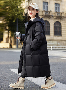 正品巴拉品女童羽绒服2025新款洋气儿童长款加厚大童保暖冬装外套