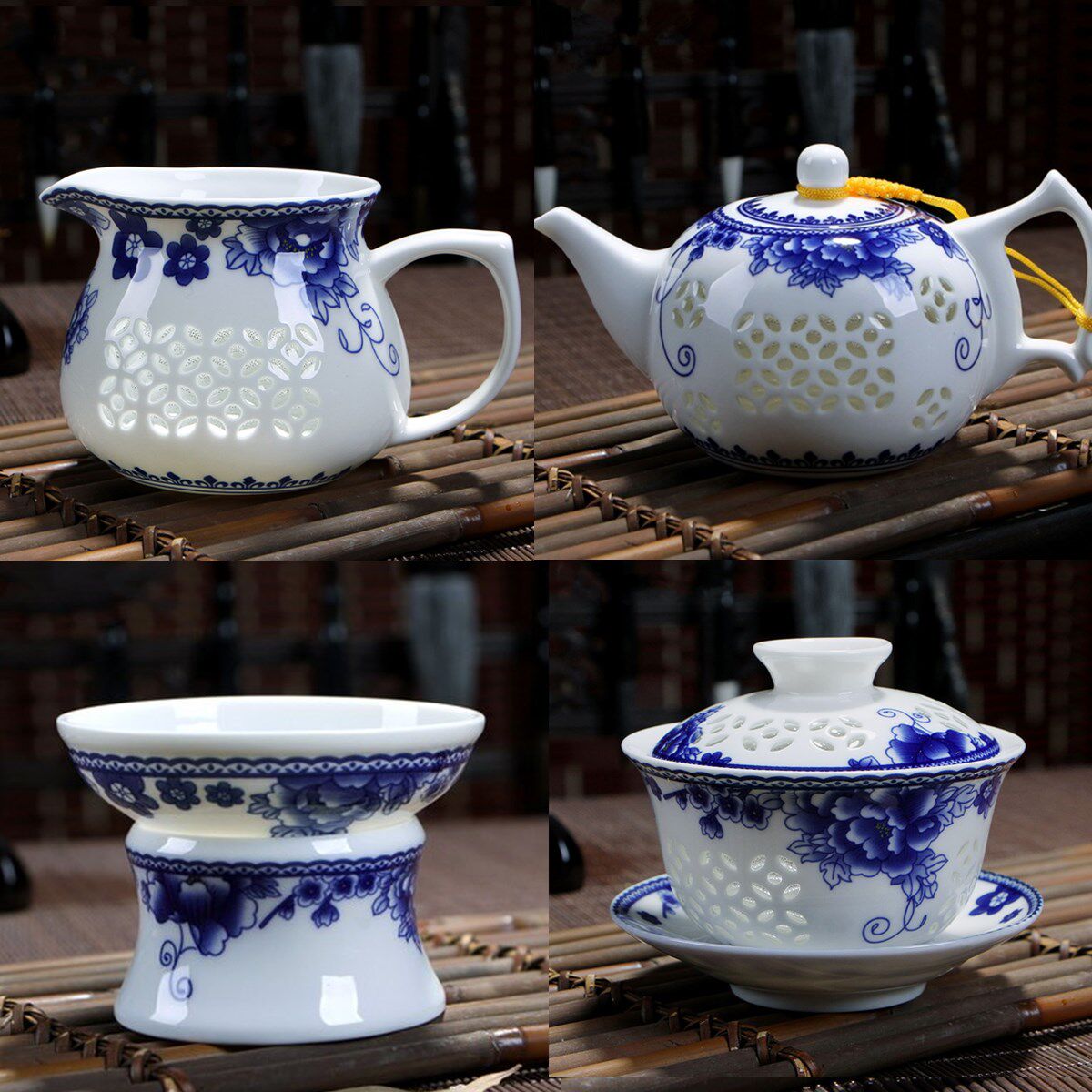 陶瓷茶碗三才盖碗茶具茶壶白瓷景德镇青花瓷玲珑镂空茶具功夫茶杯在类目 餐饮具, 茶具, 茶壶中 - 来自Buy2taobao.com提供专业的淘宝代购服务