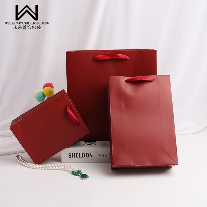 袋子包装袋礼品袋纸袋礼物收纳手提定做logo枣红丝带手提袋纯色,饰品/流行首饰/时尚饰品新,首饰袋,淘宝优惠券,粉丝福利购,淘宝优惠卷