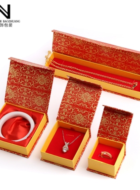 饰包装盒礼品盒红金花前磁铁