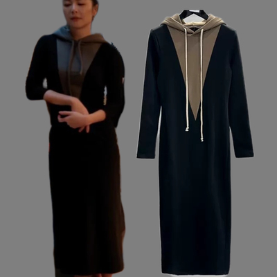 亲爱的仇敌高叶罗曼同款连帽卫衣裙春季新款宽松休闲中长款连衣裙