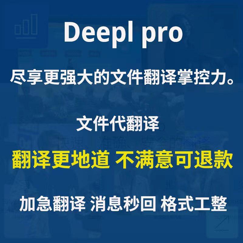 Deepl pro会员PDF英文翻译文档代翻译文献pdf翻译word文件翻译图片