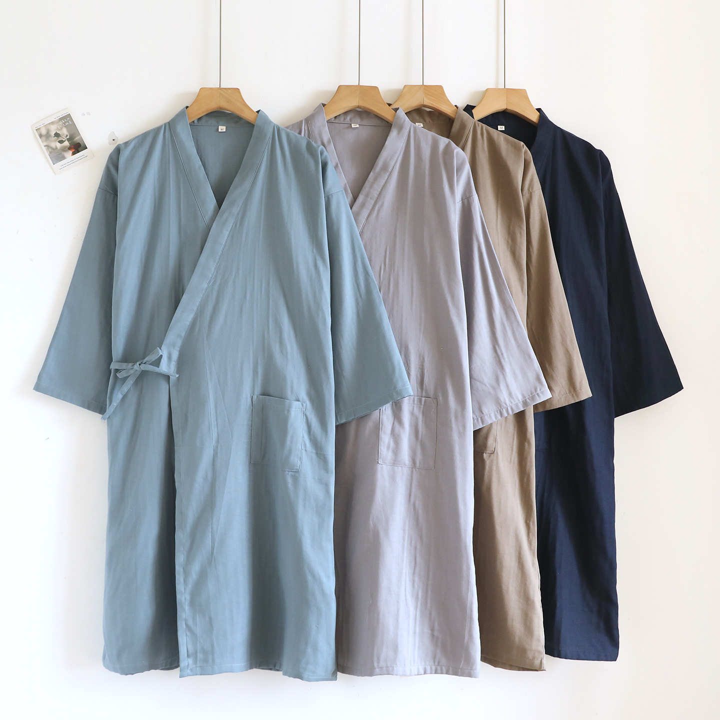 纱布棉男双层纱布和服浴衣