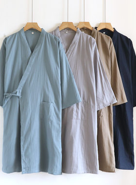 纱布棉男双层纱布和服浴衣