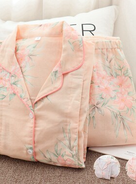 纯棉纱布月子服夏季薄款产后喂奶