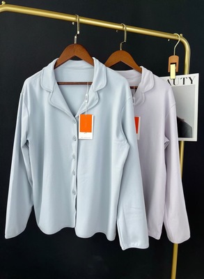 LP磨毛新款女士家居服套装纯色简约舒适透气睡衣套装