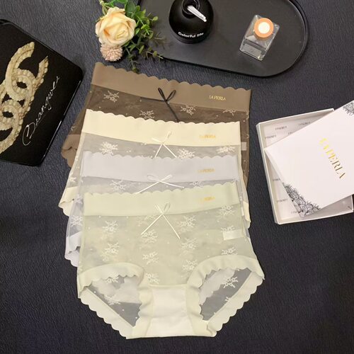 LaP2026春新款蕾丝内裤女生性感纯欲网纱超薄速干无痕中腰包臀