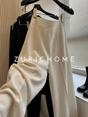 人手一条好版 高密支羊毛黑色针织阔腿裤 型穿出大长腿 垂坠庸懒