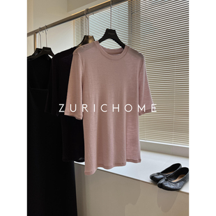 圆领针织羊毛T恤 60支精纺羊毛休闲中袖 ZURICH HOME轻柔裸感舒适