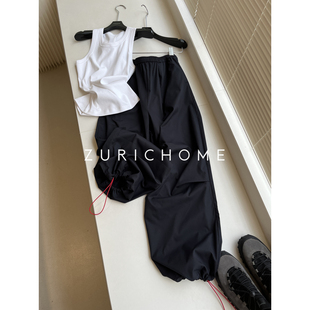 拼色抽绳 一点调皮 HOME 裤 休闲阔腿裤 休闲抽绳工装 ZURICH