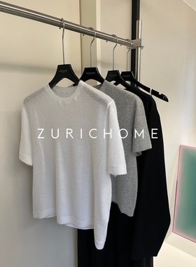 ZURICH HOME 爱ROW风 糯软舒适 做旧萌奶毛绒感 百搭短袖拉绒T恤