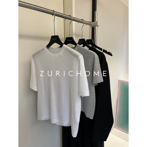 糯软舒适毛绒感百搭短袖拉绒T恤