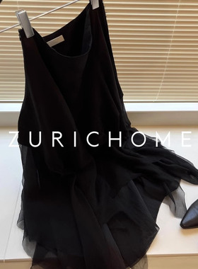 高及雅黄 仙气潆绕 灵动 漂逸真丝拼接摆大 重工多层真丝纱半裙