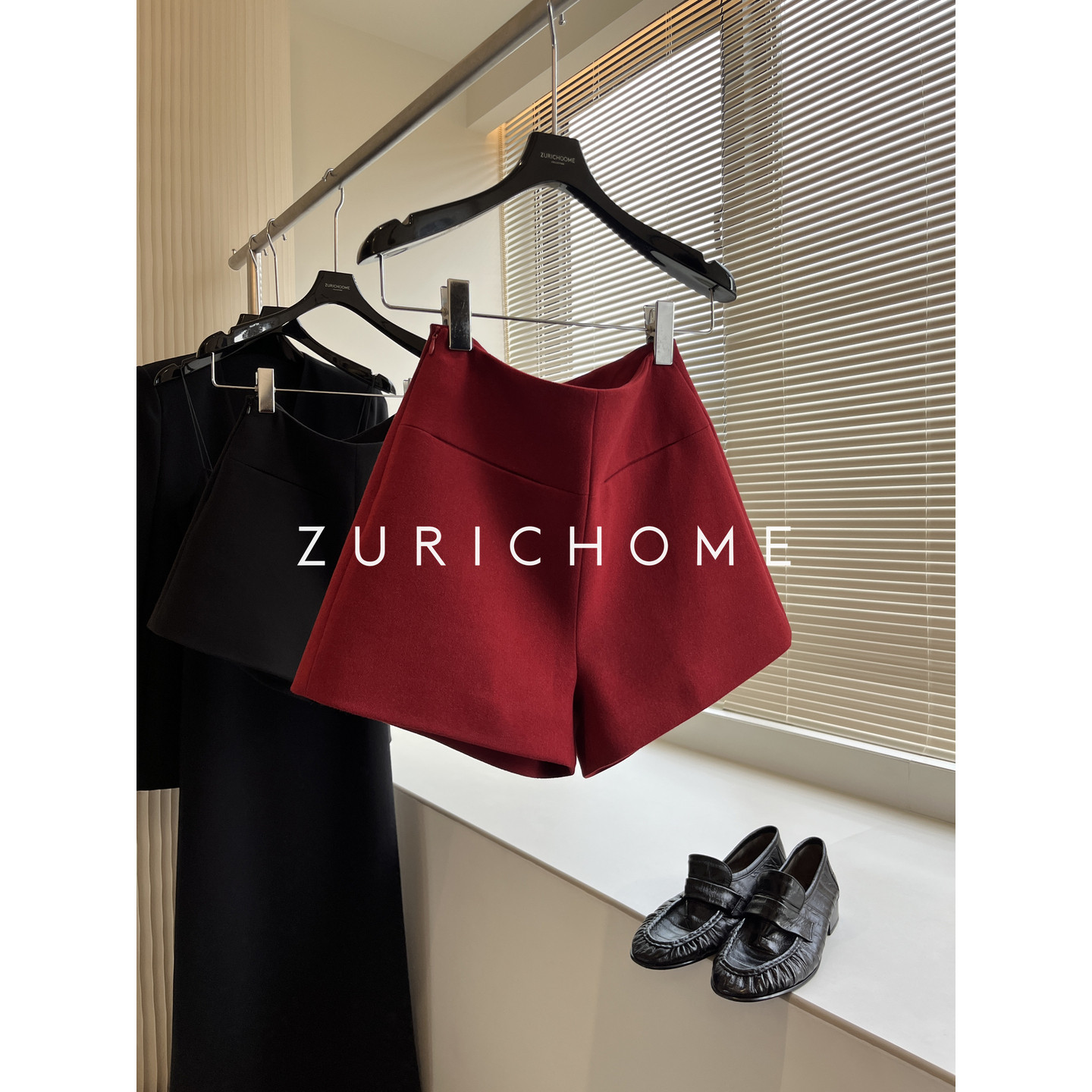 Zurich Home 百搭显瘦显比例 秋冬复古 侧拉链双口袋高腰毛呢短裤,女装/女士精品,休闲裤,淘宝优惠券,粉丝福利购,淘宝优惠卷