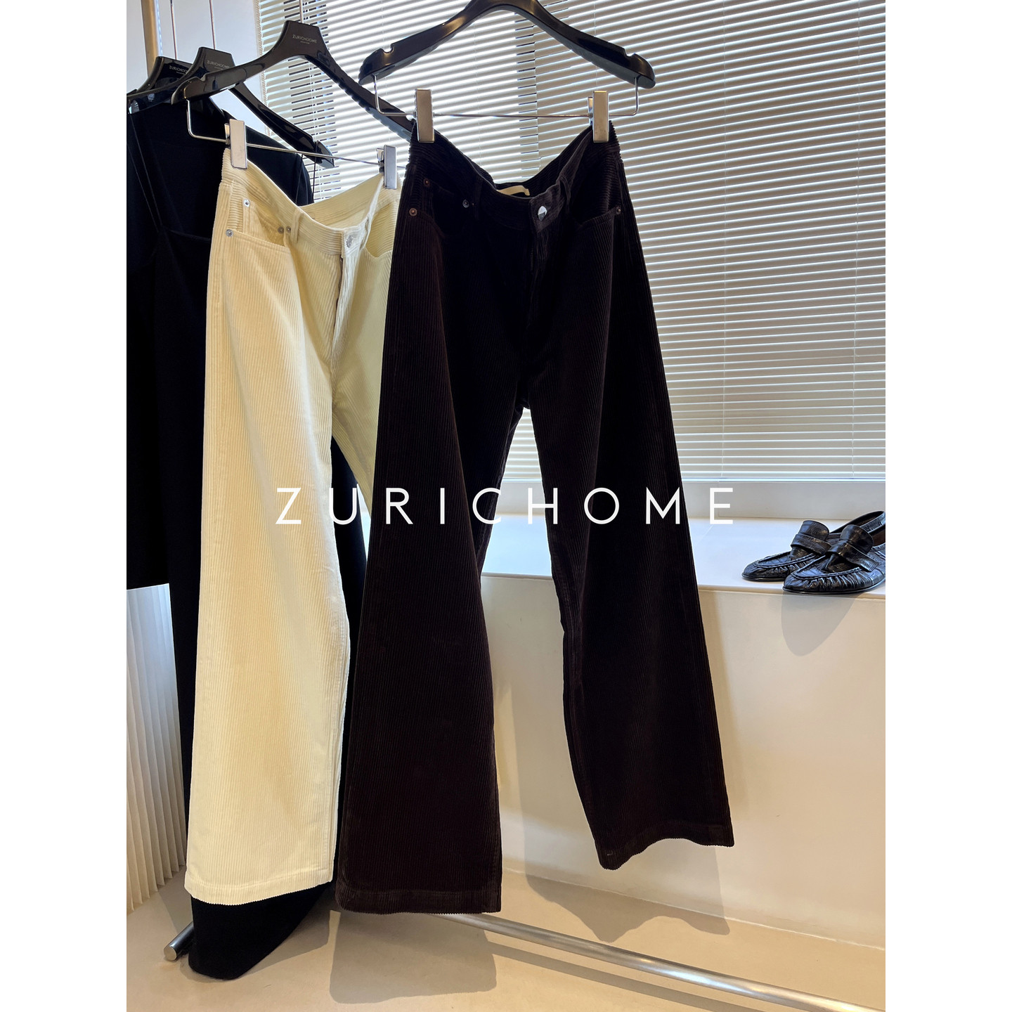 孤ZURICH HOME 休闲百搭好版型 宽松直筒灯芯绒休闲阔腿裤 三色