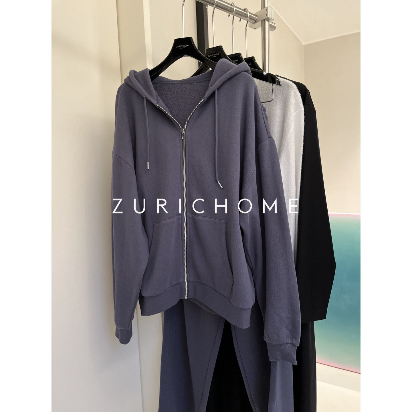 温柔蓝紫色很软很糯很轻运动套装