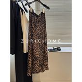 性感小野猫 复古豹纹 真丝双绉 孤 轻薄漂逸长款 豹纹真丝半身裙