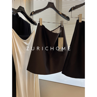ZURICH HOME  及简大气百搭优雅 小A版型显瘦丝羊毛短款半身裙