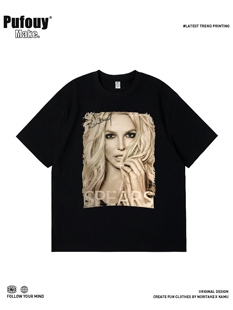 欧美歌手布兰妮·斯皮尔斯小甜甜周边同款印花短袖T恤男女半袖ins