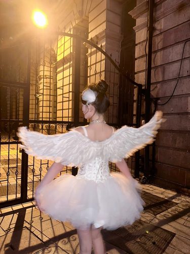 万圣节天使服饰白天鹅裙子