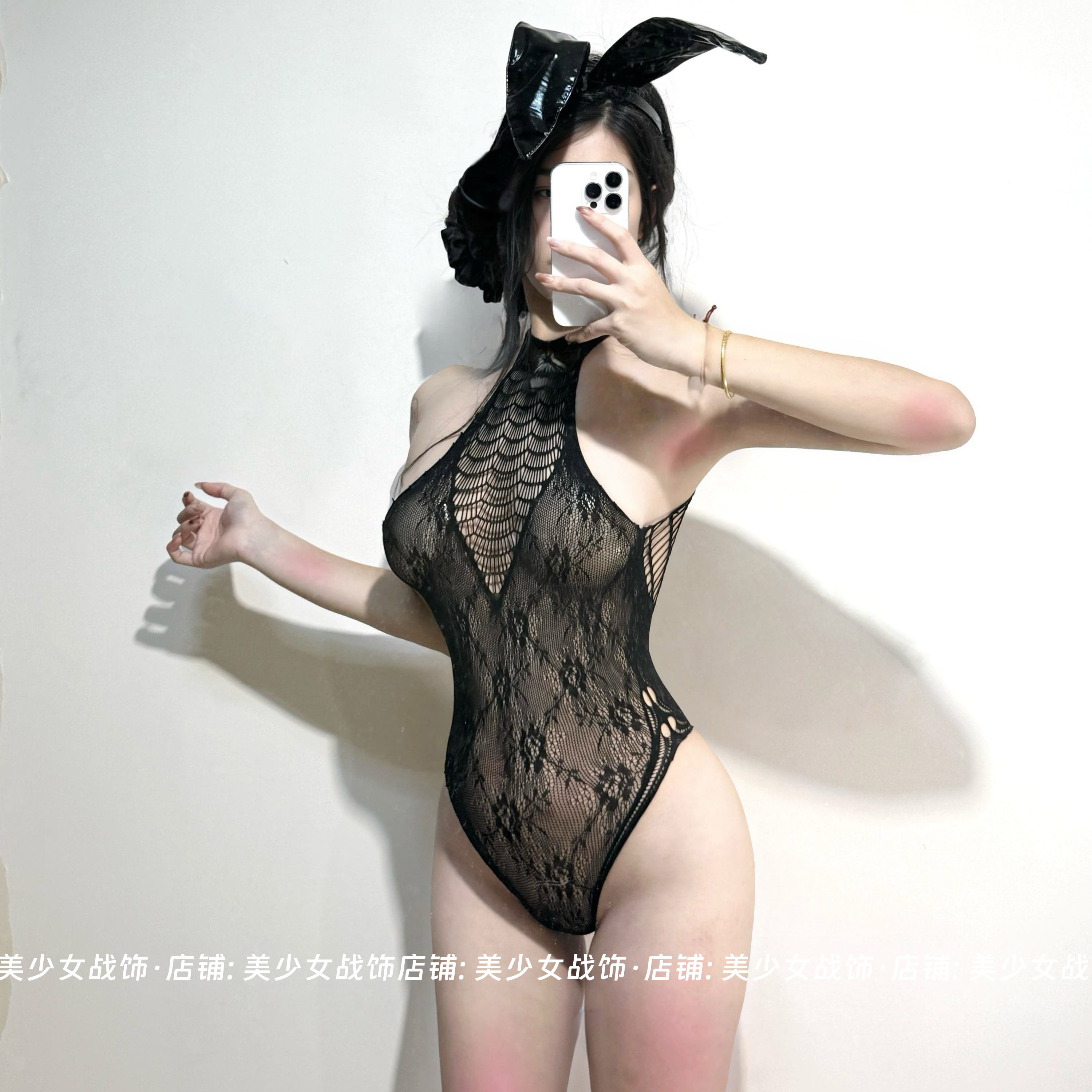 辣妹欧美风透视撕扯感连体衣性感提花缕空破洞渔网情趣网衣女