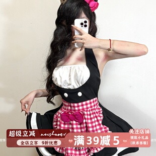 小厨娘 甜辣少女性感挂脖连衣裙短裙cos中古女仆可爱kt女装套装