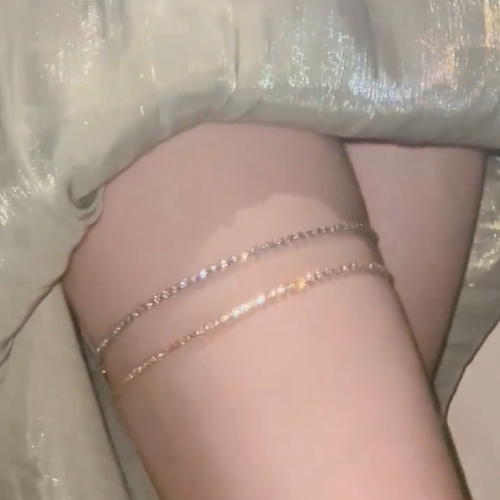 美少女的战饰 纯欲风性感镶钻腿饰链ins风个性百搭身体链腿环腿链