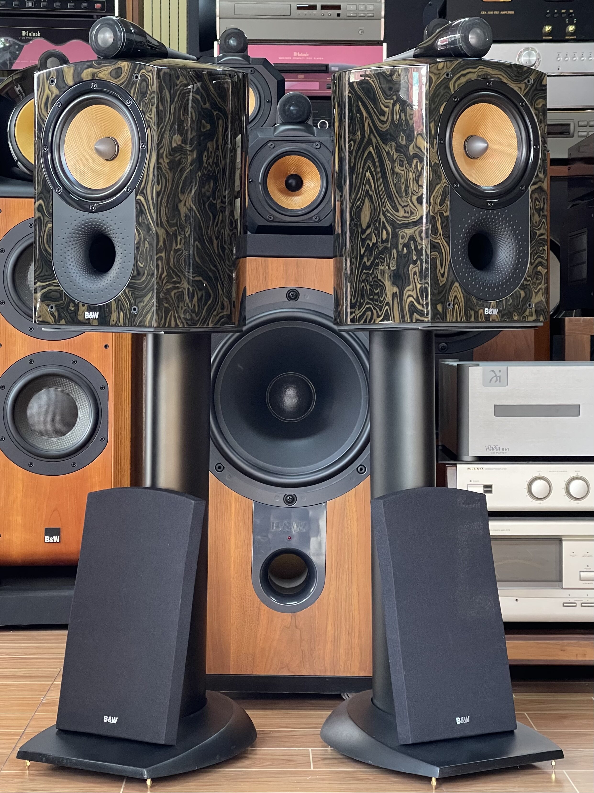 英国b&w/宝华 signature805 虎纹签名限量版鹦鹉螺音箱/一手用家