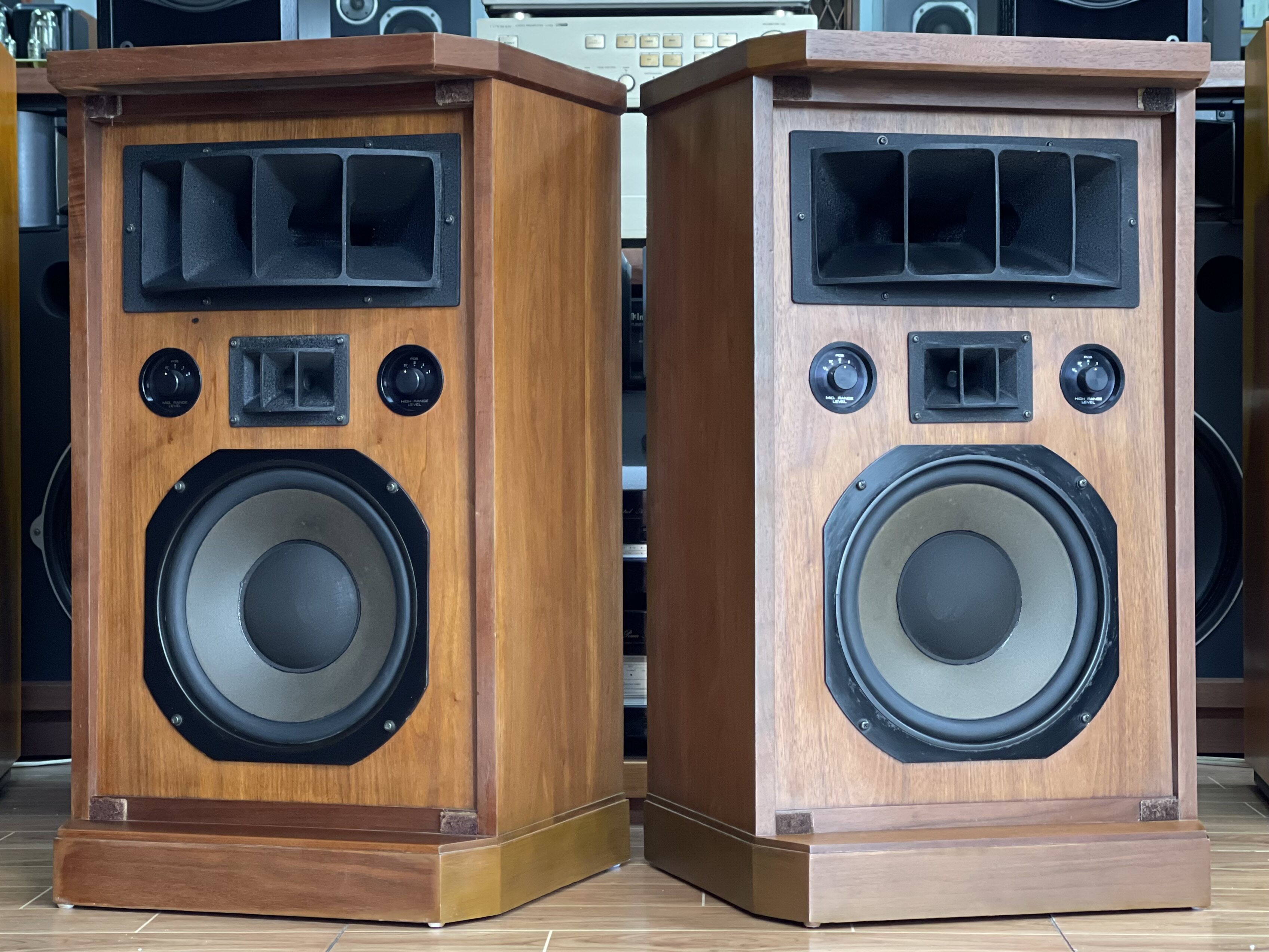 日本onkyo/安桥 u-8000 一代铭器经典发烧铸铝号角音箱12寸低音