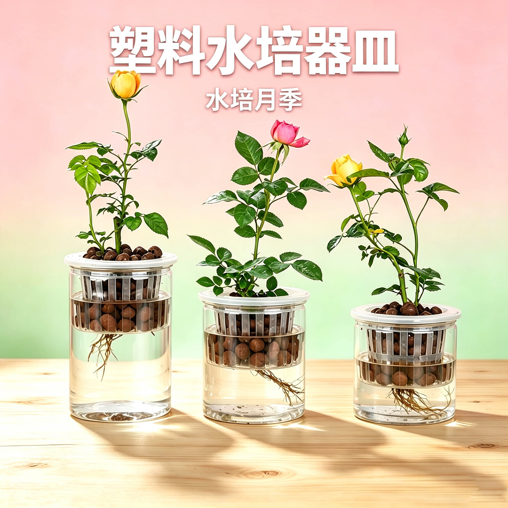 塑料水培器皿带陶粒深定植篮花盆花盆