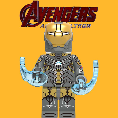 漫威英雄积木欣宏1229钢铁侠MK15第三方MOC儿童益智拼装人仔玩具