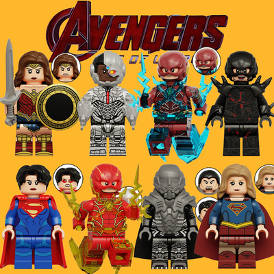 积木闪电侠钢骨女超人神奇女侠正义联盟第三方拼装人仔玩具KT1071