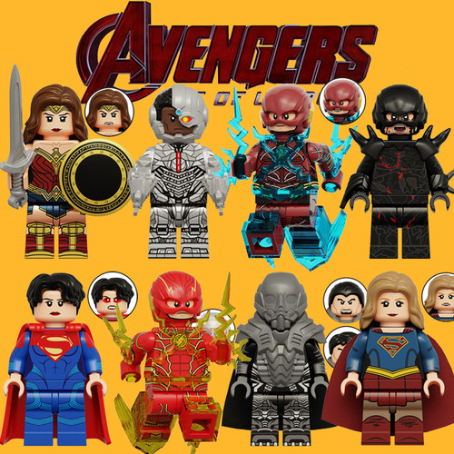 积木闪电侠钢骨女超人神奇女侠正义联盟第三方拼装人仔玩具KT1071