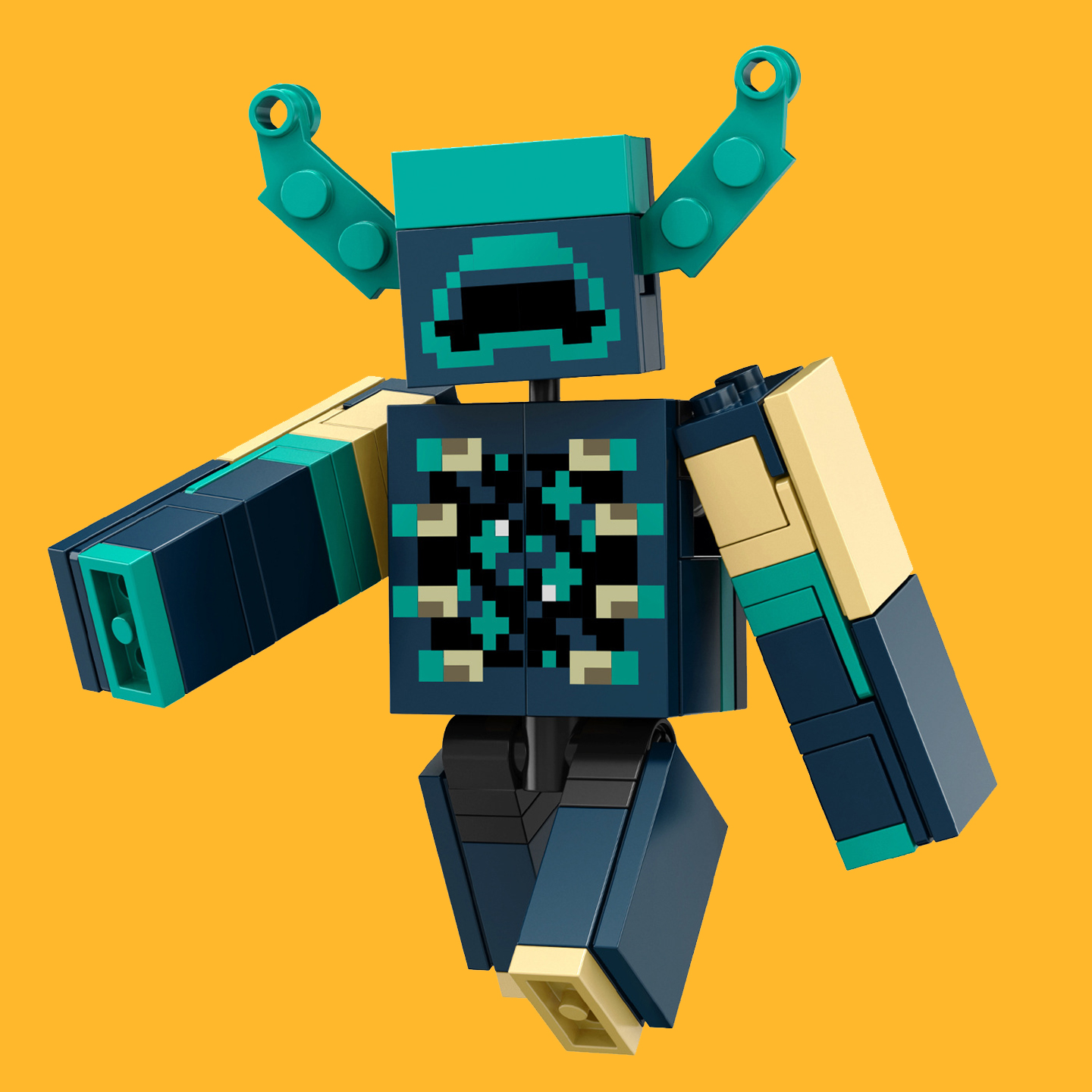 我的世界人仔儿童拼装积木玩具min148监守者KM059循声守卫爬行者