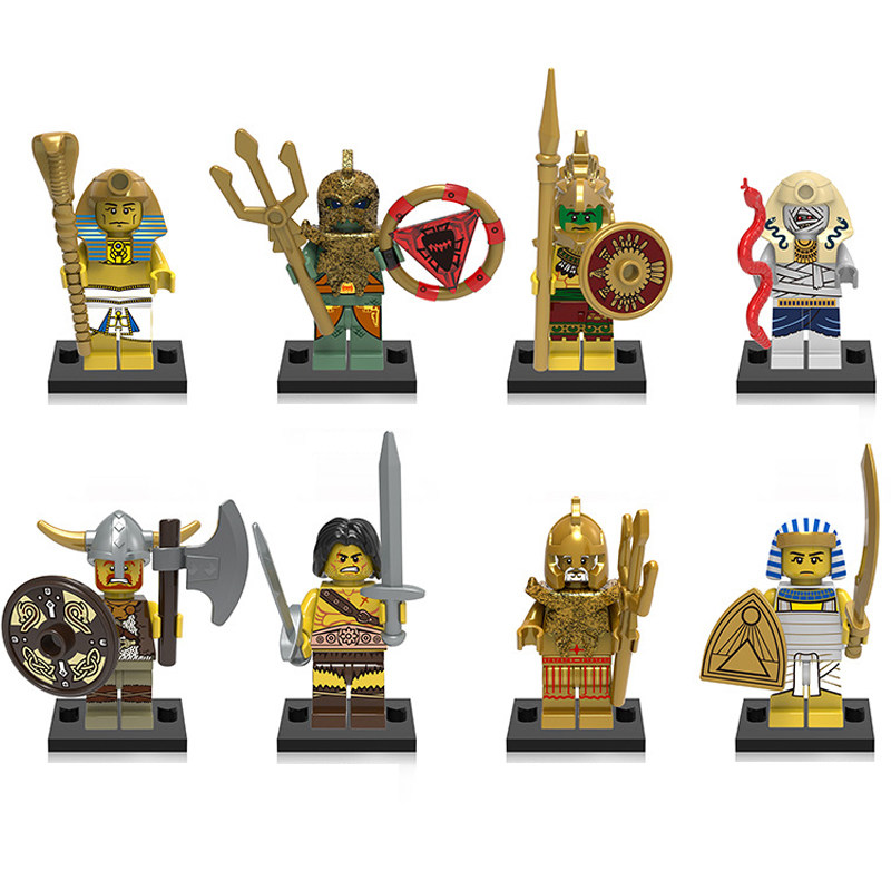 兼容乐高积木中古抽抽乐x0161埃及法老木乃伊儿童拼装人仔玩具