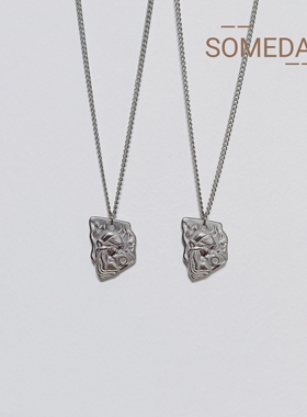 钛钢气质女生几何项链ins冷淡风小众吊坠高级感百搭锁骨链不掉色