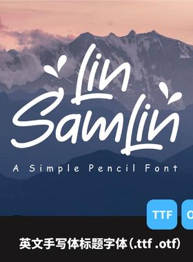 时尚现代可爱字母手写体标题字体OpenType格式TrueType文件
