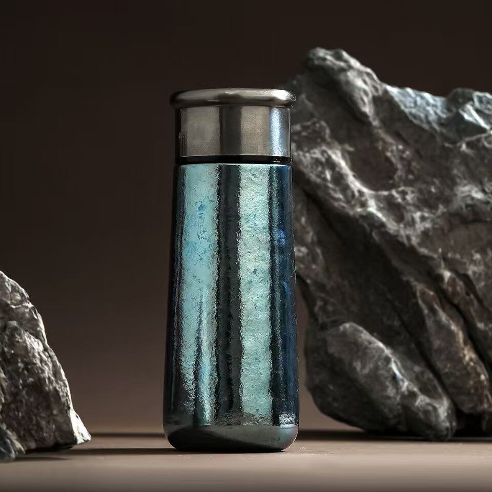 双层纯钛情侣保温杯户外旅行杯迷你口袋杯纯钛水杯办公钛杯泡茶杯