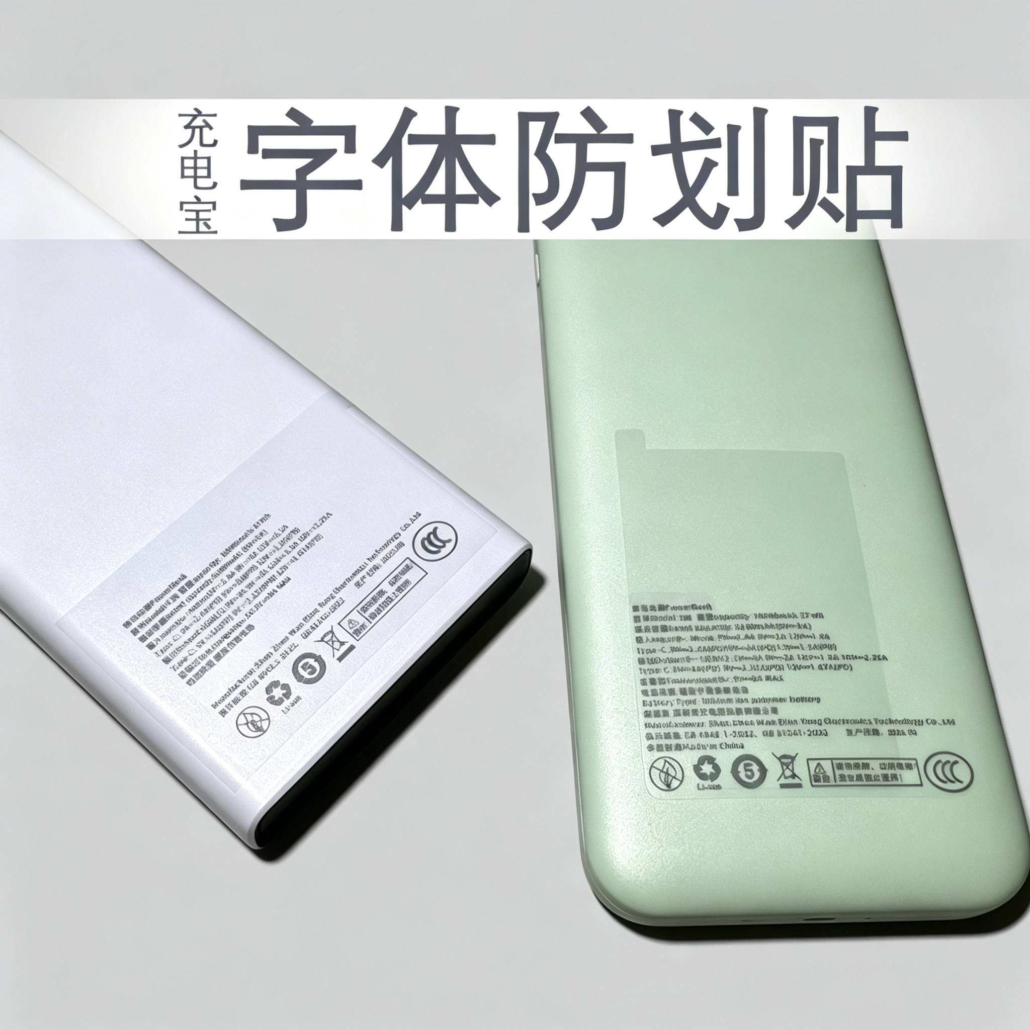 充电宝字体防刮保护膜透明轻薄保护膜防刮花防掉色透明耐磨贴膜