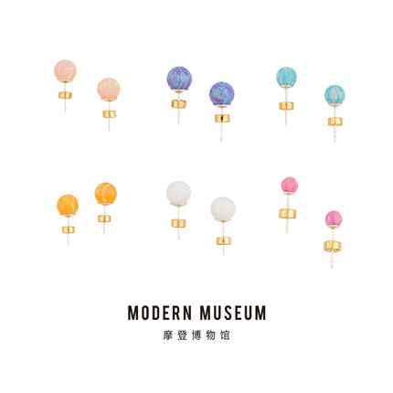 MODERN MUSEUM摩登博物馆原创设计耳钉欧泊石异形珍珠耳钉