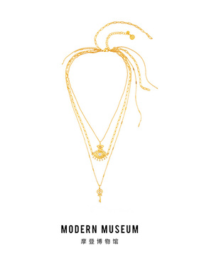 MODERNMUSEUM摩登博物馆原创设计恶魔之眼系列铜镀金锆石气质项链